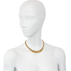 1960s German diamond and gold swag necklace