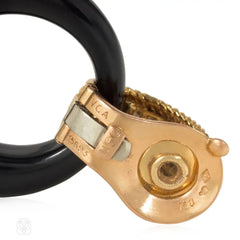 1960s Van Cleef & Arpel multi-stone interchangeable gold and diamond earclips