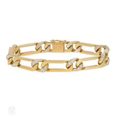1960s Van Cleef & Arpels diamond and gold link bracelet