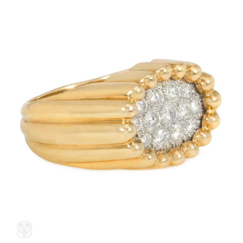 1960S Van Cleef & Arpels Diamond And Gold Tartelette Ring