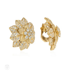 1960s Van Cleef & Arpels diamond-set flower earrings