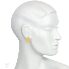 1970s Aldo Cipullo for Cartier gold suit of diamonds earrings