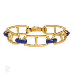 1970s Hermès enamel and gold mariner link bracelet