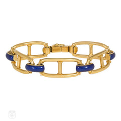 1970s Hermès enamel and gold mariner link bracelet