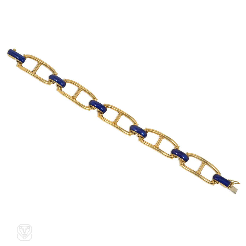 1970S Hermès Enamel And Gold Mariner Link Bracelet