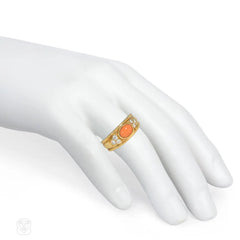 1990s Van Cleef & Arpels coral and diamond ring