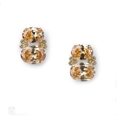 2-stone topaz cubic zirconia and Swarovski crystal earrings