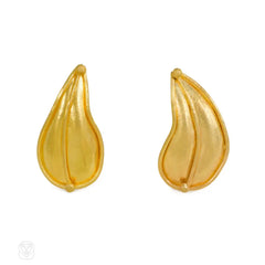 22k gold leaf earrings, Sara Bacsh