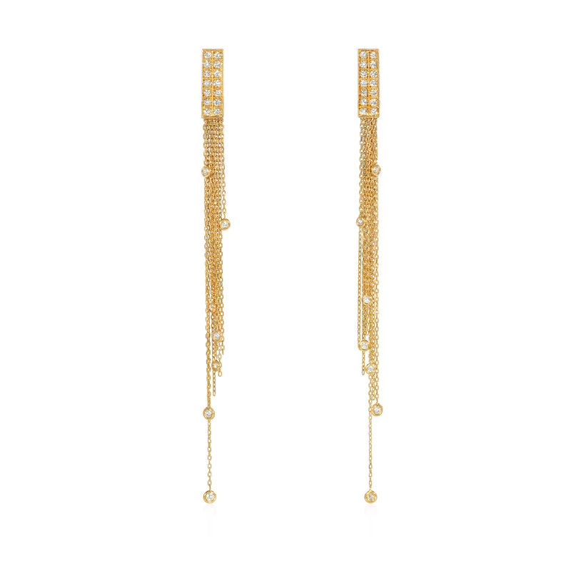 Boucheron, Paris Delilah diamond and gold fringe earrings