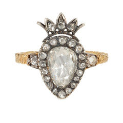 Antique Crowned heart ring