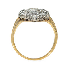 Antique diamond and gold marquise-shaped ring