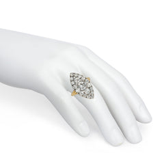 Antique diamond and gold marquise-shaped ring