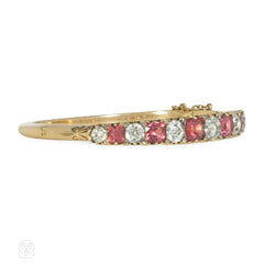 Antique diamond and tourmaline bracelet