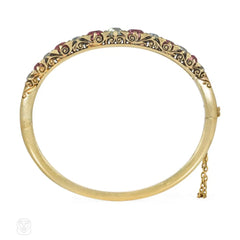 Antique diamond and tourmaline bracelet