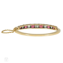 Antique diamond and tourmaline bracelet