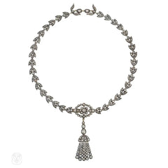Antique diamond tassel necklace