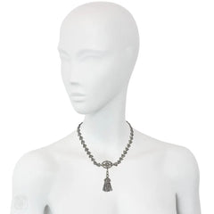Antique diamond tassel necklace