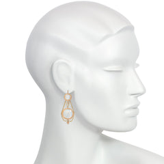 Antique gold and opaline glass earrings