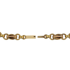 Antique gold fancy-link locket chain