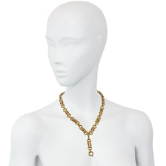 Antique gold fancy-link locket chain