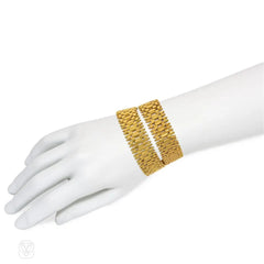 Antique gold geometric link bracelets, convertible to necklace