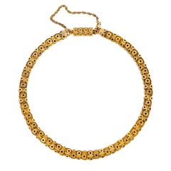 Antique gold star motif barrel chain necklace