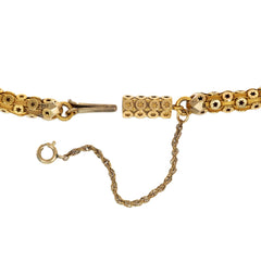 Antique gold star motif barrel chain necklace
