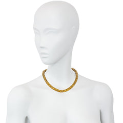 Antique gold star motif barrel chain necklace