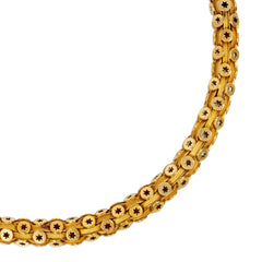 Antique gold star motif barrel chain necklace