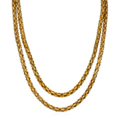 Antique gold star motif long guard chain