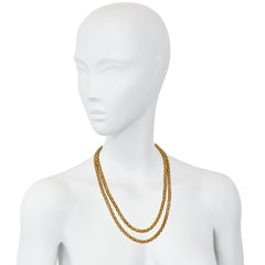 Antique gold star motif long guard chain