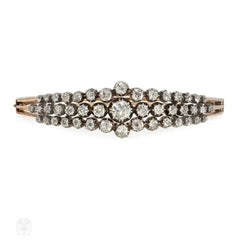 Antique graduated diamond bangle