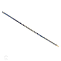 Art Deco Tiffany & Co. sapphire and platinum line bracelet