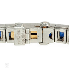Art Deco Tiffany & Co. sapphire and platinum line bracelet