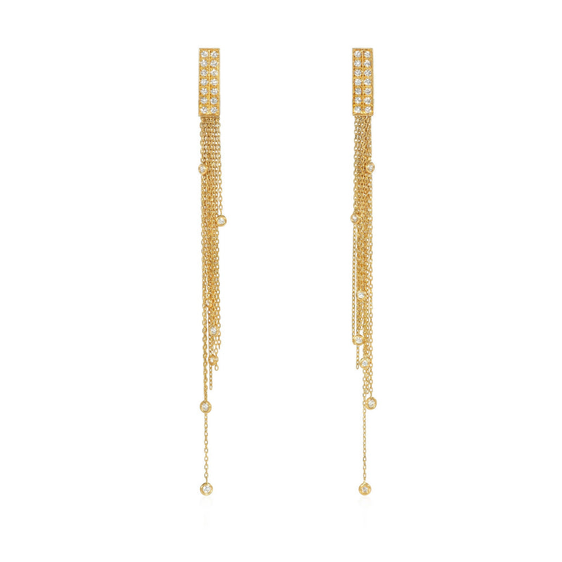 Boucheron, Paris Delilah diamond and gold fringe earrings