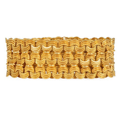 Bulgari three-row woven chain bracelet