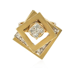 Gold and diamond kinetic ring
