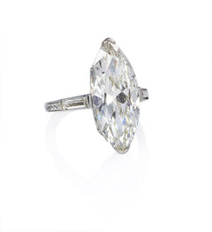 Art Deco marquise diamond engagement ring