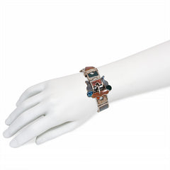 Victorian Scottish agate and silver belt buckle bracelet