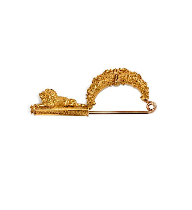 Antique gold fibula brooch