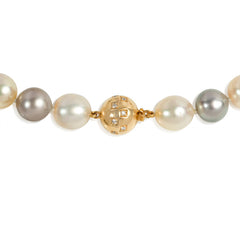 South Sea white, yellow, and blue-grey pearl necklace