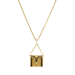 Antique gold and enamel book form locket on chain