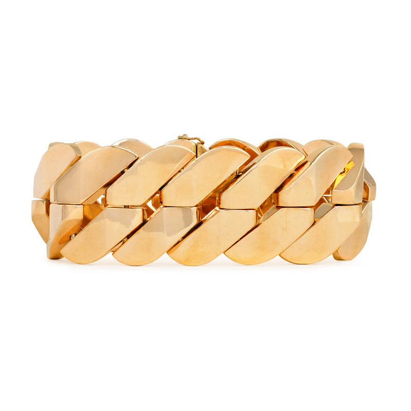 Retro rose gold tank bracelet