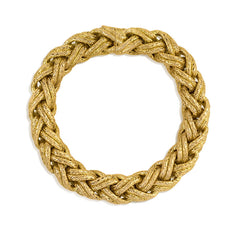 Textured woven gold bracelet, France