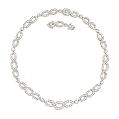 Diamond geometric link necklace, David Webb