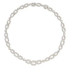 Diamond geometric link necklace, David Webb