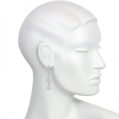 Art Deco diamond and grey and white pearl earrings