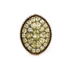 Large antique-style chrysoberyl cluster ring