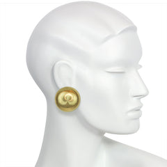 Large Florentine finish bombé clip earrings, Buccellati