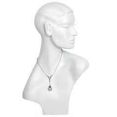 Art Deco diamond lavalier with Palin sapphire and diamond pendant